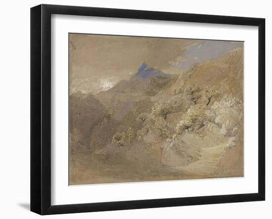 Mount Siabod from Tyn-Y-Coed Near Capel Curig (Pen and Ink, Bodycolour and W/C on Paper)-Samuel Palmer-Framed Giclee Print