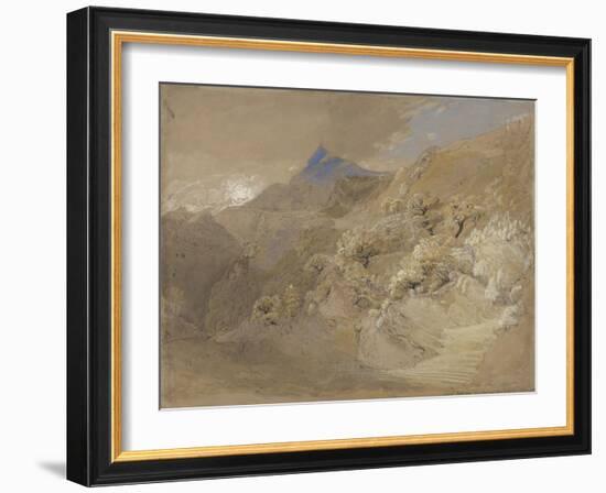 Mount Siabod from Tyn-Y-Coed Near Capel Curig (Pen and Ink, Bodycolour and W/C on Paper)-Samuel Palmer-Framed Giclee Print