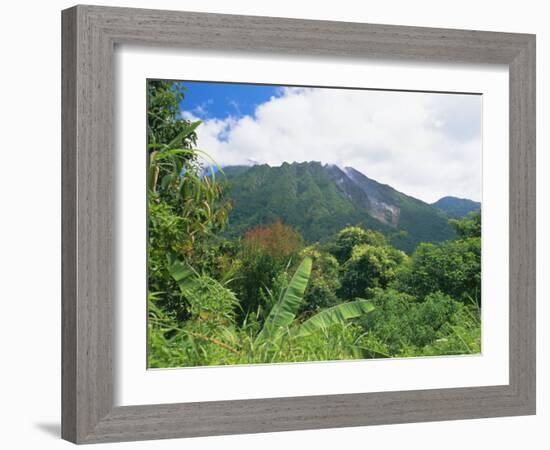 Mount Sibayak, 2094M High, an Active Volcano in the Karo Highlands, Sumatra, Indonesia-Robert Francis-Framed Photographic Print