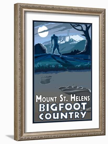 Mount St. Helens - Bigfoot Country-Lantern Press-Framed Art Print