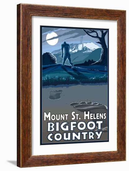 Mount St. Helens - Bigfoot Country-Lantern Press-Framed Art Print