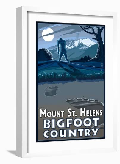 Mount St. Helens - Bigfoot Country-Lantern Press-Framed Art Print