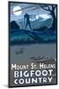 Mount St. Helens - Bigfoot Country-Lantern Press-Mounted Art Print