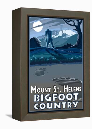 Mount St. Helens - Bigfoot Country-Lantern Press-Framed Stretched Canvas