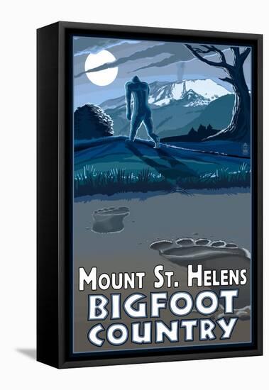 Mount St. Helens - Bigfoot Country-Lantern Press-Framed Stretched Canvas