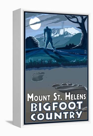 Mount St. Helens - Bigfoot Country-Lantern Press-Framed Stretched Canvas