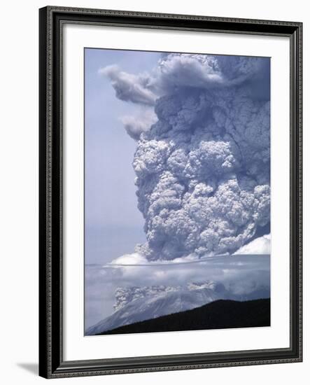 Mount St. Helens Erupting-Steve Terrill-Framed Photographic Print