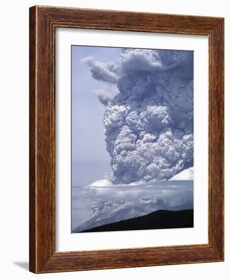 Mount St. Helens Erupting-Steve Terrill-Framed Photographic Print