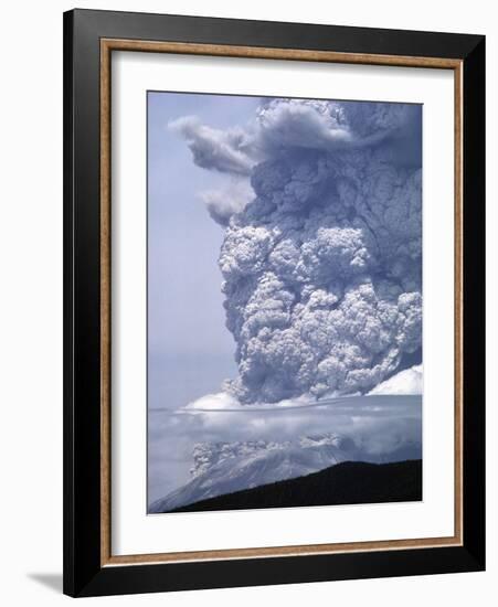 Mount St. Helens Erupting-Steve Terrill-Framed Photographic Print