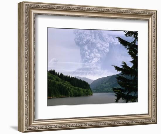 Mount St. Helens Erupting-Steve Terrill-Framed Photographic Print