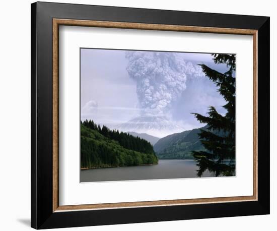 Mount St. Helens Erupting-Steve Terrill-Framed Photographic Print