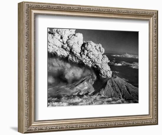 Mount St. Helens Eruption and Mount Hood-Bettmann-Framed Photographic Print