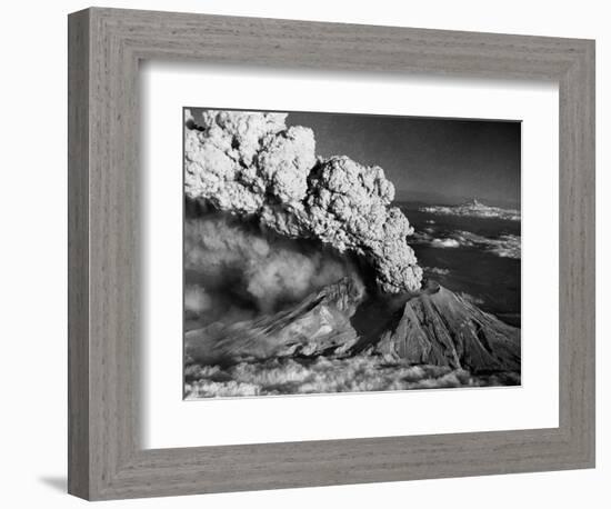 Mount St. Helens Eruption and Mount Hood-Bettmann-Framed Photographic Print