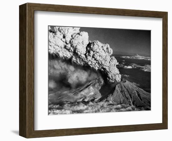 Mount St. Helens Eruption and Mount Hood-Bettmann-Framed Photographic Print