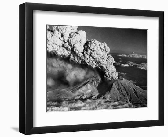 Mount St. Helens Eruption and Mount Hood-Bettmann-Framed Photographic Print