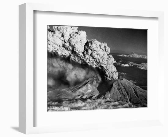 Mount St. Helens Eruption and Mount Hood-Bettmann-Framed Photographic Print