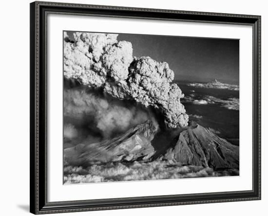 Mount St. Helens Eruption and Mount Hood-Bettmann-Framed Photographic Print