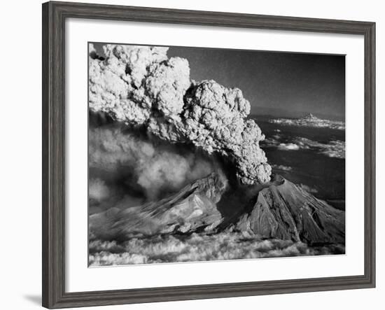 Mount St. Helens Eruption and Mount Hood-Bettmann-Framed Photographic Print