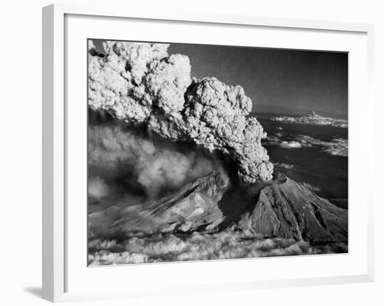 Mount St. Helens Eruption and Mount Hood-Bettmann-Framed Photographic Print