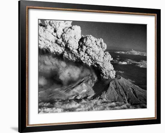 Mount St. Helens Eruption and Mount Hood-Bettmann-Framed Photographic Print