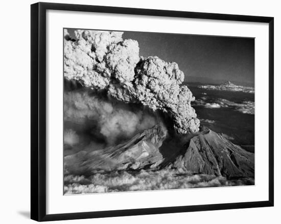 Mount St. Helens Eruption and Mount Hood-Bettmann-Framed Photographic Print