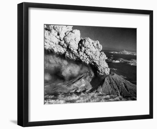 Mount St. Helens Eruption and Mount Hood-Bettmann-Framed Photographic Print