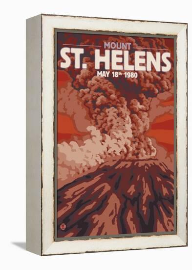 Mount St. Helens Eruption, Washington, May 18, 1980-Lantern Press-Framed Stretched Canvas