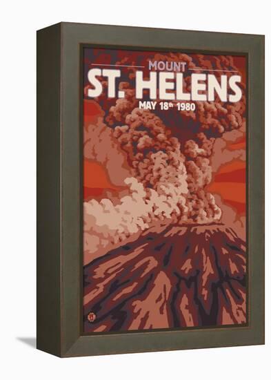 Mount St. Helens Eruption, Washington, May 18, 1980-Lantern Press-Framed Stretched Canvas