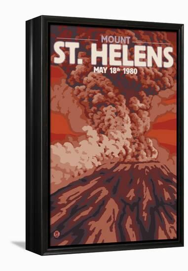 Mount St. Helens Eruption, Washington, May 18, 1980-Lantern Press-Framed Stretched Canvas