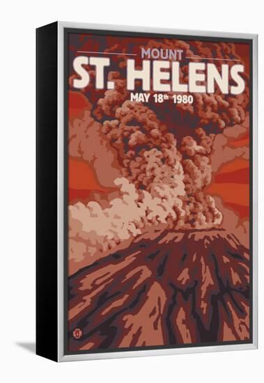 Mount St. Helens Eruption, Washington, May 18, 1980-Lantern Press-Framed Stretched Canvas