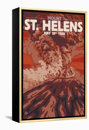 Mount St. Helens Eruption, Washington, May 18, 1980-Lantern Press-Framed Stretched Canvas