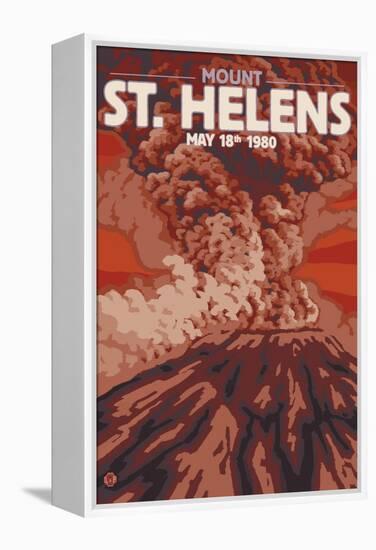 Mount St. Helens Eruption, Washington, May 18, 1980-Lantern Press-Framed Stretched Canvas