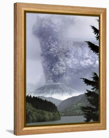 Mount St. Helens Eruption-Steve Terrill-Framed Premier Image Canvas