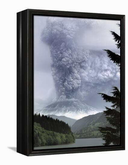 Mount St. Helens Eruption-Steve Terrill-Framed Premier Image Canvas