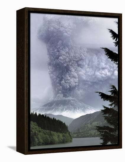 Mount St. Helens Eruption-Steve Terrill-Framed Premier Image Canvas