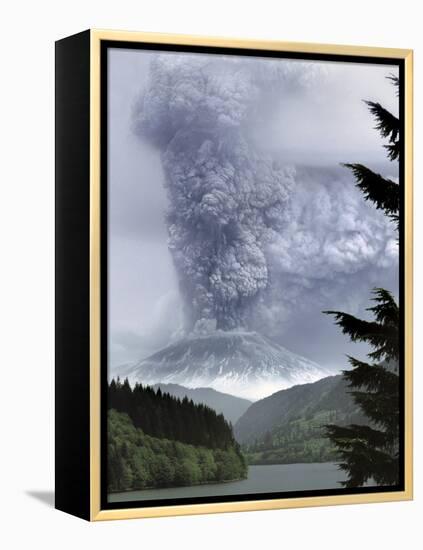 Mount St. Helens Eruption-Steve Terrill-Framed Premier Image Canvas