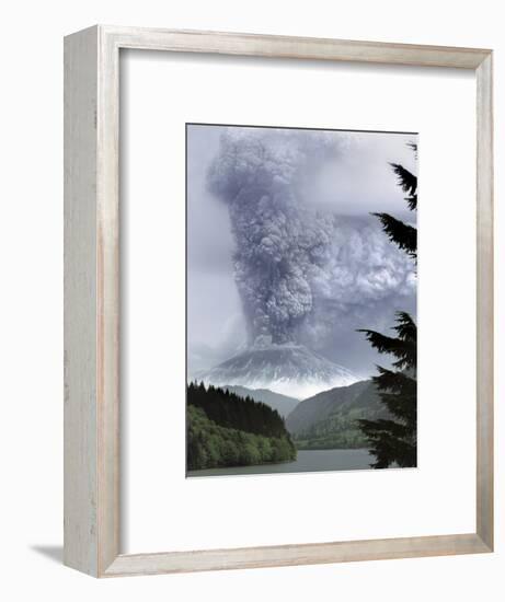 Mount St. Helens Eruption-Steve Terrill-Framed Premium Photographic Print