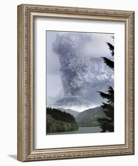 Mount St. Helens Eruption-Steve Terrill-Framed Photographic Print