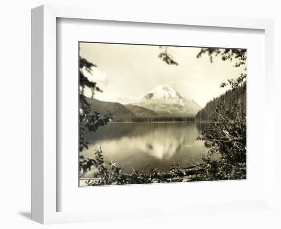 Mount St. Helens From Spirit Lake, 1923-Asahel Curtis-Framed Giclee Print