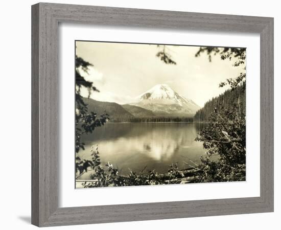 Mount St. Helens From Spirit Lake, 1923-Asahel Curtis-Framed Giclee Print