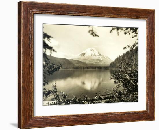 Mount St. Helens From Spirit Lake, 1923-Asahel Curtis-Framed Giclee Print