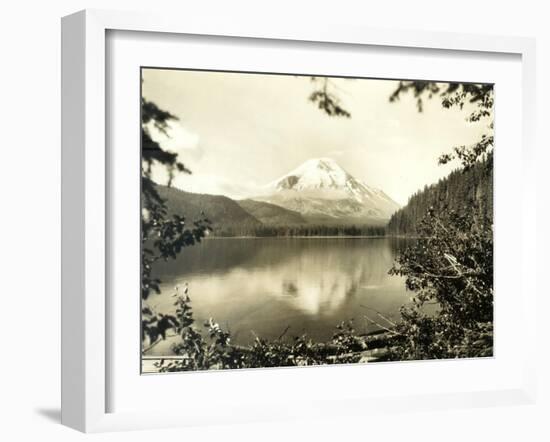 Mount St. Helens From Spirit Lake, 1923-Asahel Curtis-Framed Giclee Print