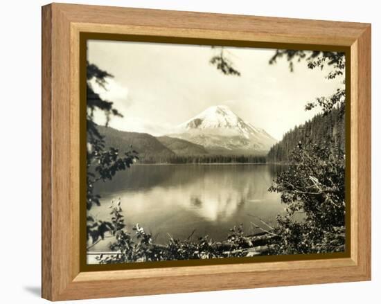 Mount St. Helens From Spirit Lake, 1923-Asahel Curtis-Framed Premier Image Canvas