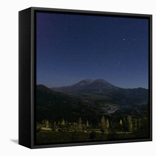 Mount St. Helens is Seen against a Star-Filled Sky-null-Framed Premier Image Canvas