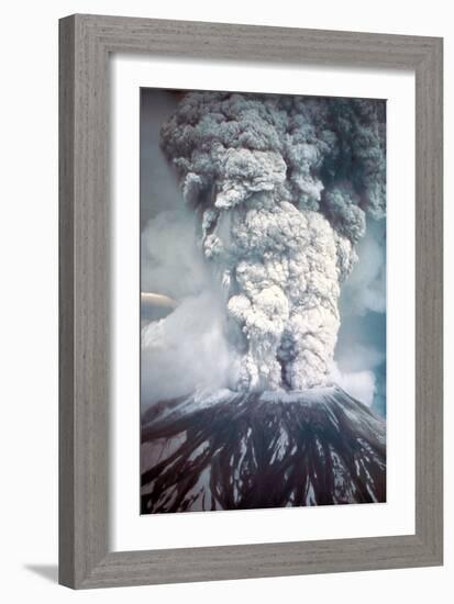 Mount St. Helens on its First Day of Eruption May 18, 1980-null-Framed Photo