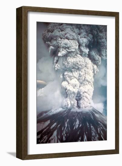 Mount St. Helens on its First Day of Eruption May 18, 1980-null-Framed Photo