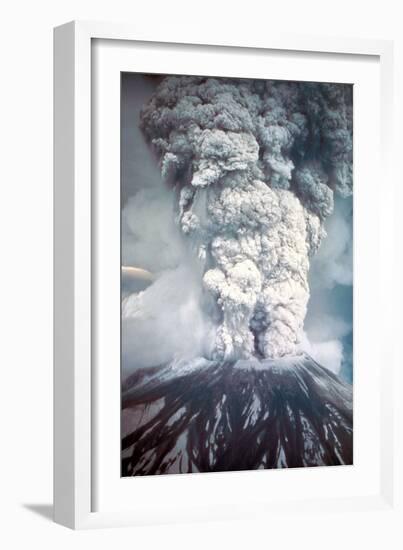 Mount St. Helens on its First Day of Eruption May 18, 1980-null-Framed Photo