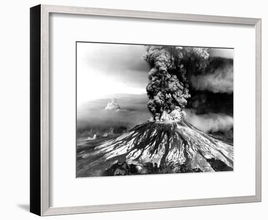 Mount St. Helens on the First Day of Eruption on May 18 1980-null-Framed Photo