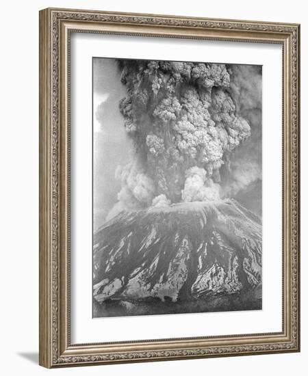 Mount St. Helens Sends a Plume of Ash, Smoke and Debris Skyward-null-Framed Photographic Print