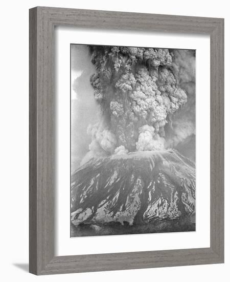 Mount St. Helens Sends a Plume of Ash, Smoke and Debris Skyward-null-Framed Photographic Print